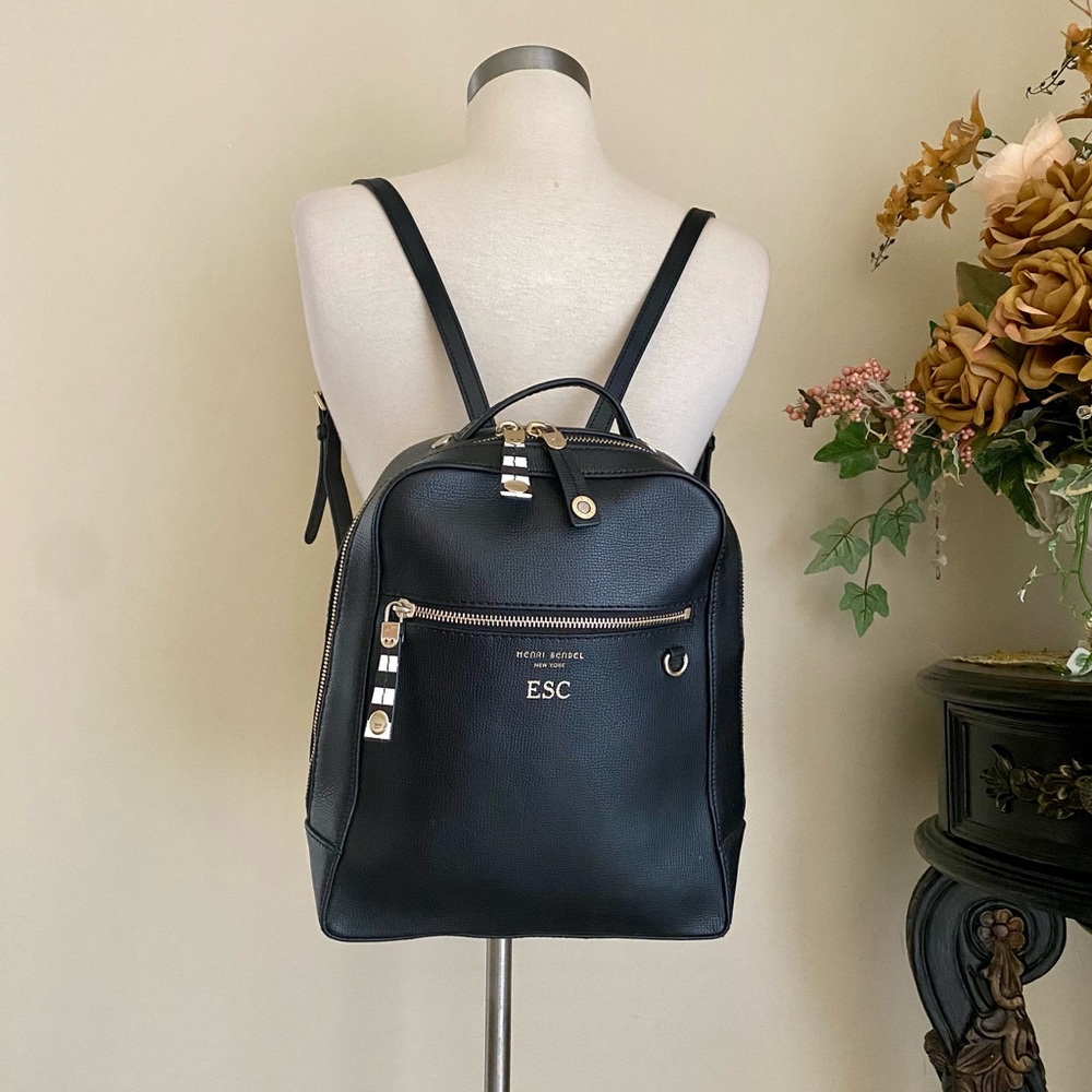 Henri Bendel backpack black gold
